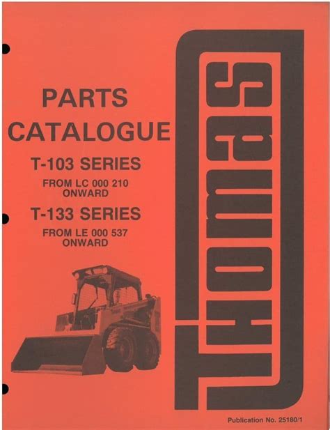 thomas 133 skid steer parts manual|thomas t133 specs.